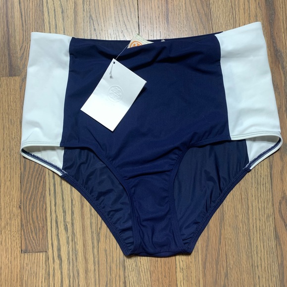 Tory Burch Other - NWT Tory Burch swim suit bottoms navy blue white XL